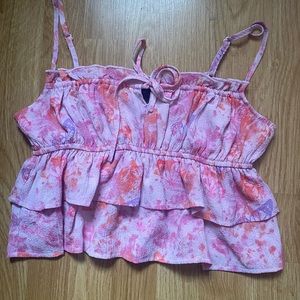 Tank top Blouse. Cropped. With Butterfly’s.